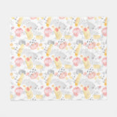 Abstracte roze en gele Waterverf Design Fleece Deken (Voorkant (Horizontaal))