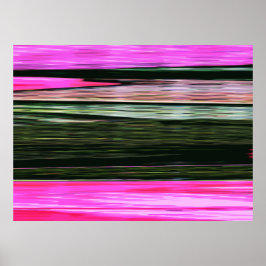 Abstracte roze en groene horizontale strepen 705 poster