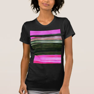 Abstracte roze en groene horizontale strepen 705 t-shirt