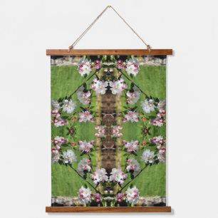 Abstracte Roze en Witte Bloesems in de Vroege Lent Hangend Wandkleed