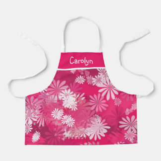 Abstracte roze en witte, gepersonaliseerde meisjes schort