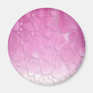 abstracte roze en witte harten magneet