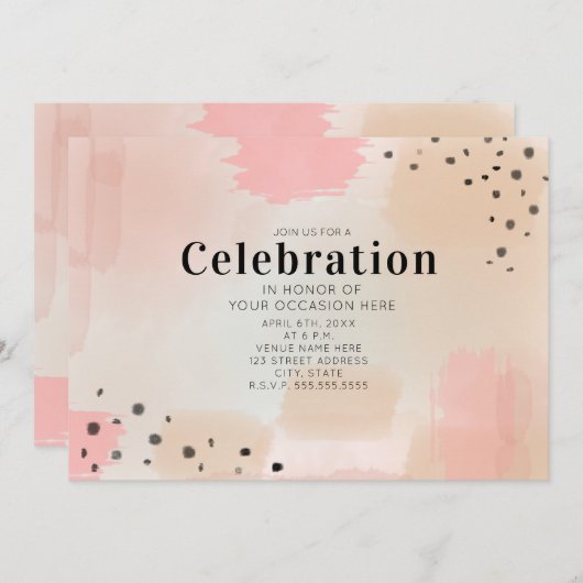 Abstracte roze generieke feestelijke viering kaart (Voorkant / Achterkant)