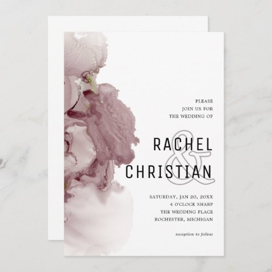 abstracte roze geode bruiloft kaart (Voorkant / Achterkant)