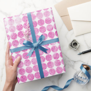 Abstracte roze glinsterende stippen cadeaupapier