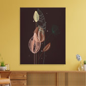 Abstracte roze & gouden tulpen minimalistische bot canvas afdruk (Insitu (Woonkamer))