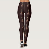 Abstracte roze & gouden tulpen minimalistische bot leggings (Achterkant)