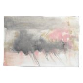 Abstracte roze goudkleurige, moderne geverfde kuns kussensloop (Achterkant)