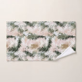 Abstracte roze groene kerstbomen bad handdoek (Handdoek)