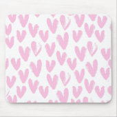 Abstracte roze harten op wit muismat (Voorkant)