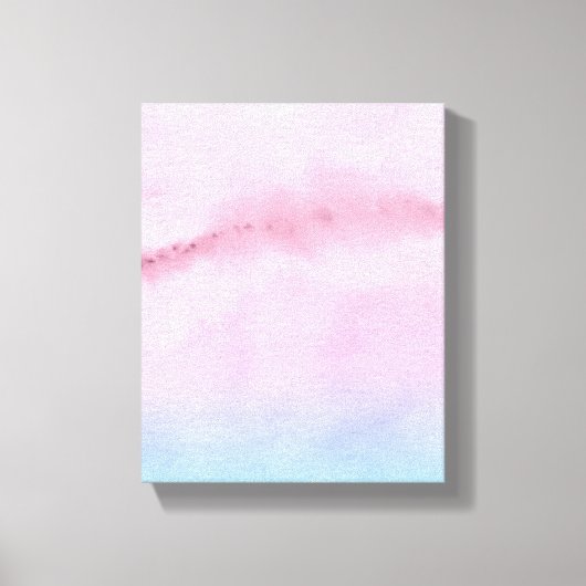 Abstracte Roze Horizon Waterverf Landschapskunst Canvas Afdruk (Voorkant)