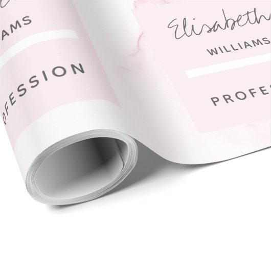 Abstracte Roze Inktverf modern gepersonaliseerd Cadeaupapier (Rol Hoek)