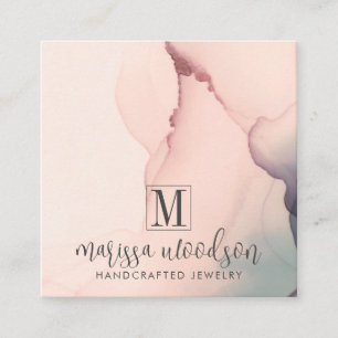 Abstracte roze juwelenvormer Display Kaart Vierkante Visitekaartje