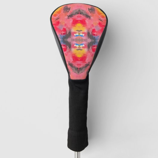 Abstracte roze Kaleidoscoop Golfheadcover (Voorkant)