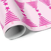 Abstracte roze kerstboom cadeaupapier (Rol Hoek)