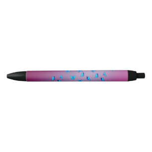 Abstracte Roze Moonbeams en Vlinders Zwarte Inkt Pen