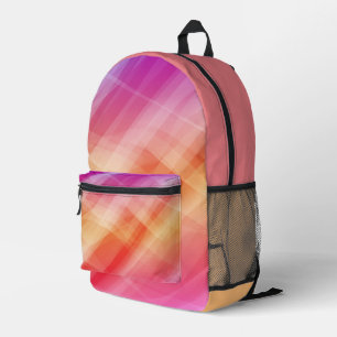 Abstracte Roze & Oranje Geometrische Gedrukte Rugz Bedrukte Rugzak