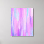 Abstracte roze, Paarse en Turquoise verflijnen Canvas Afdruk (Voorkant)