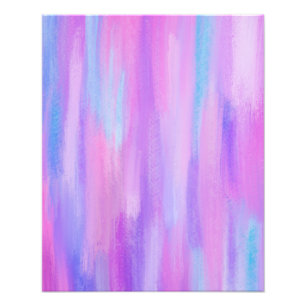 Abstracte roze, Paarse en Turquoise verflijnen Foto Afdruk