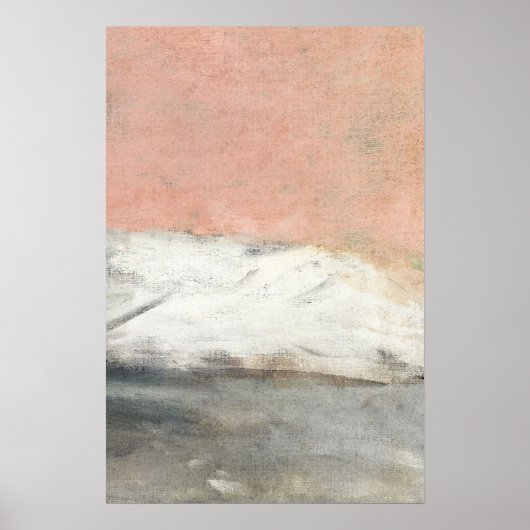 Abstracte Roze Pastel Art Painting Poster (Voorkant)