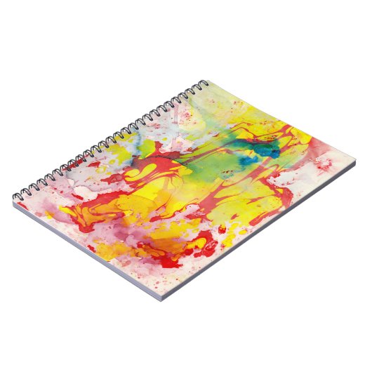 Abstracte roze rode, blauwe groene Sjabloon Notitieboek (Linkerzijde)