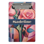 Abstracte roze roos, genaamd, mini klembord (Voorkant)