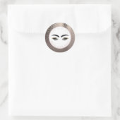 Abstracte roze roze goudmatige glam Makeup Ronde Sticker (Tas)