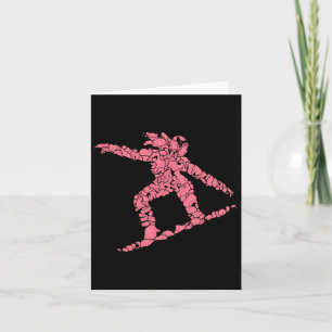 Abstracte Roze Snowboarder Wintersport Art Design Kaart