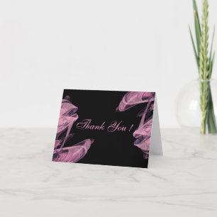 Abstracte roze trouwkaarten met dankbetuiging bedankkaart