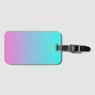 abstracte roze turquoise ombre mermaid kleuren bagagelabel