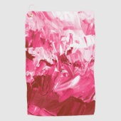 Abstracte roze verf golven golfhanddoek (Voorkant)