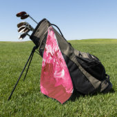 Abstracte roze verf golven golfhanddoek (Groen)