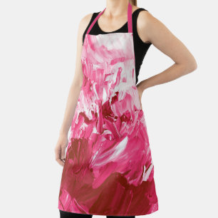 Abstracte roze verfgolven schort