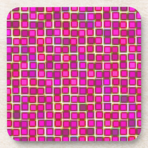 Abstracte roze vierkant Patroonpatronen Onderzette Drankjes Onderzetter