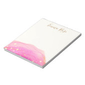 Abstracte roze Waterverf Gold Splatter Notitieblok (Gedraaid)