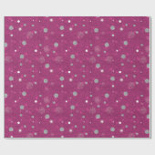 Abstracte Roze Wit Gouden Cirkels Glitter Kerstmis Cadeaupapier (Vlak)