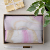 Abstracte roze wit gouden glitter marmeren werveli tissuepapier (Geschenk)