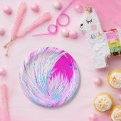 Abstracte roze witte betoverde tuin papieren bordje (Feest)