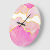 Abstracte roze witte, moderne acrylwandklok grote klok (Hoek)