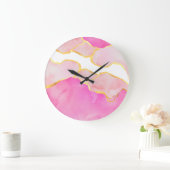 Abstracte roze witte, moderne acrylwandklok grote klok (Huis)