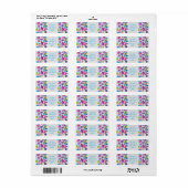 Abstracte roze zomerboom etiket (Full Sheet)