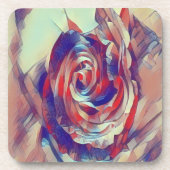 Abstracte rozen bloem bier onderzetter (Voorkant)