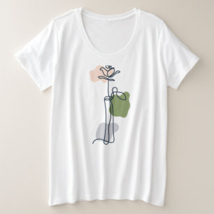 Abstracte Rozen bloem Grote Maat T-shirt