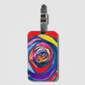 Abstracte rozen bloemen pop bagagelabel (Voorkant (verticaal))