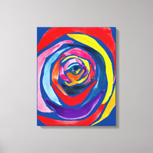 Abstracte rozen bloemen pop canvas afdruk