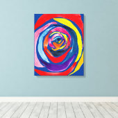 Abstracte rozen bloemen pop canvas afdruk (Insitu (Houten vloer))