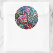 Abstracte rozen in roze en turquoise - stickers (Tas)