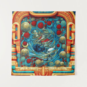 Abstracte Rozen Priesteres Witchy Kleurrijke AI Ar Wandkleed