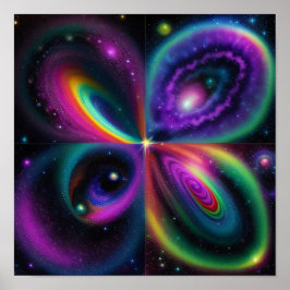 Abstracte ruimtekunst poster