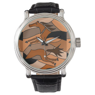Abstracte Running Horse Art Watch Horloge